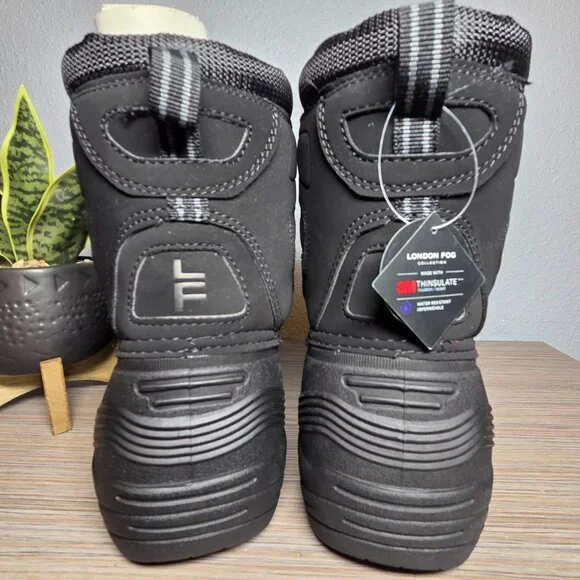 NEW!!! London Fog Breckenridge Black Insulated Hiking Boots 10M Waterproof - Picture 6 of 8